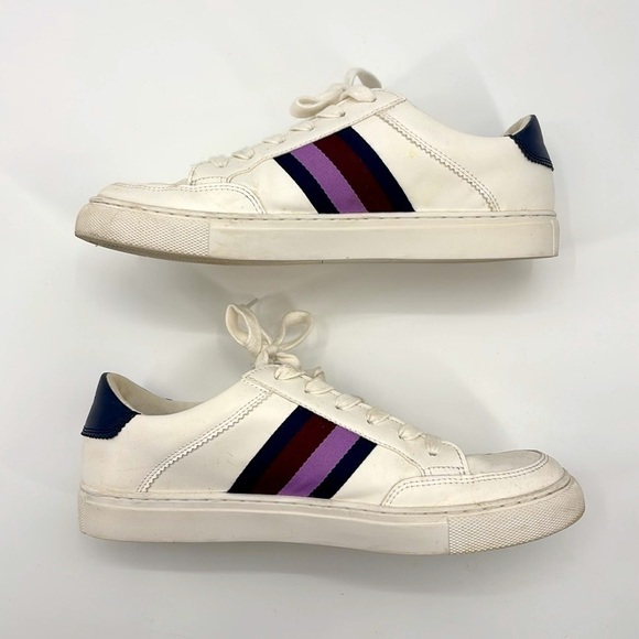 J Crew Factory Striped road trip sneakers in white size 10 - Picture 4 of 8